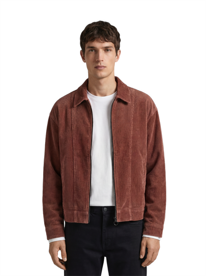 Rustic Corduroy Zip Jacket