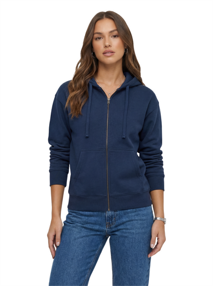 Navy Essential Zip Hoodie