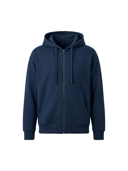 Navy Essential Zip Hoodie