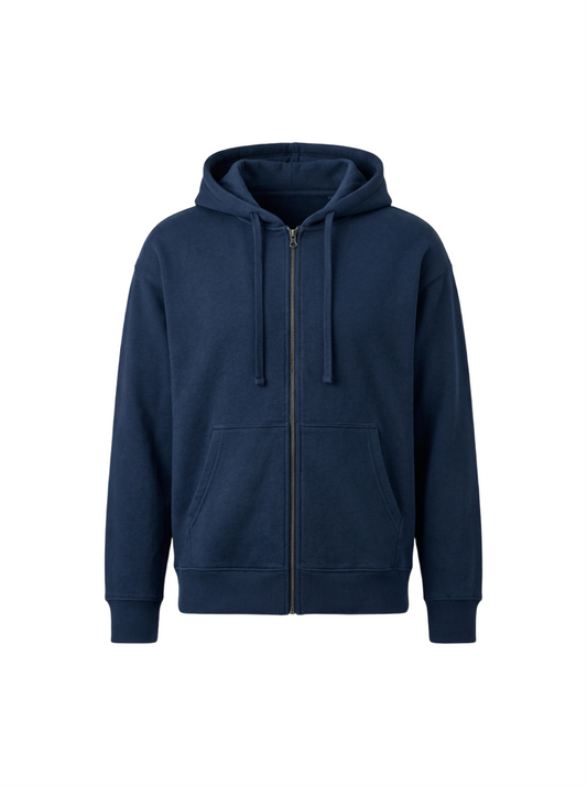 Navy Essential Zip Hoodie