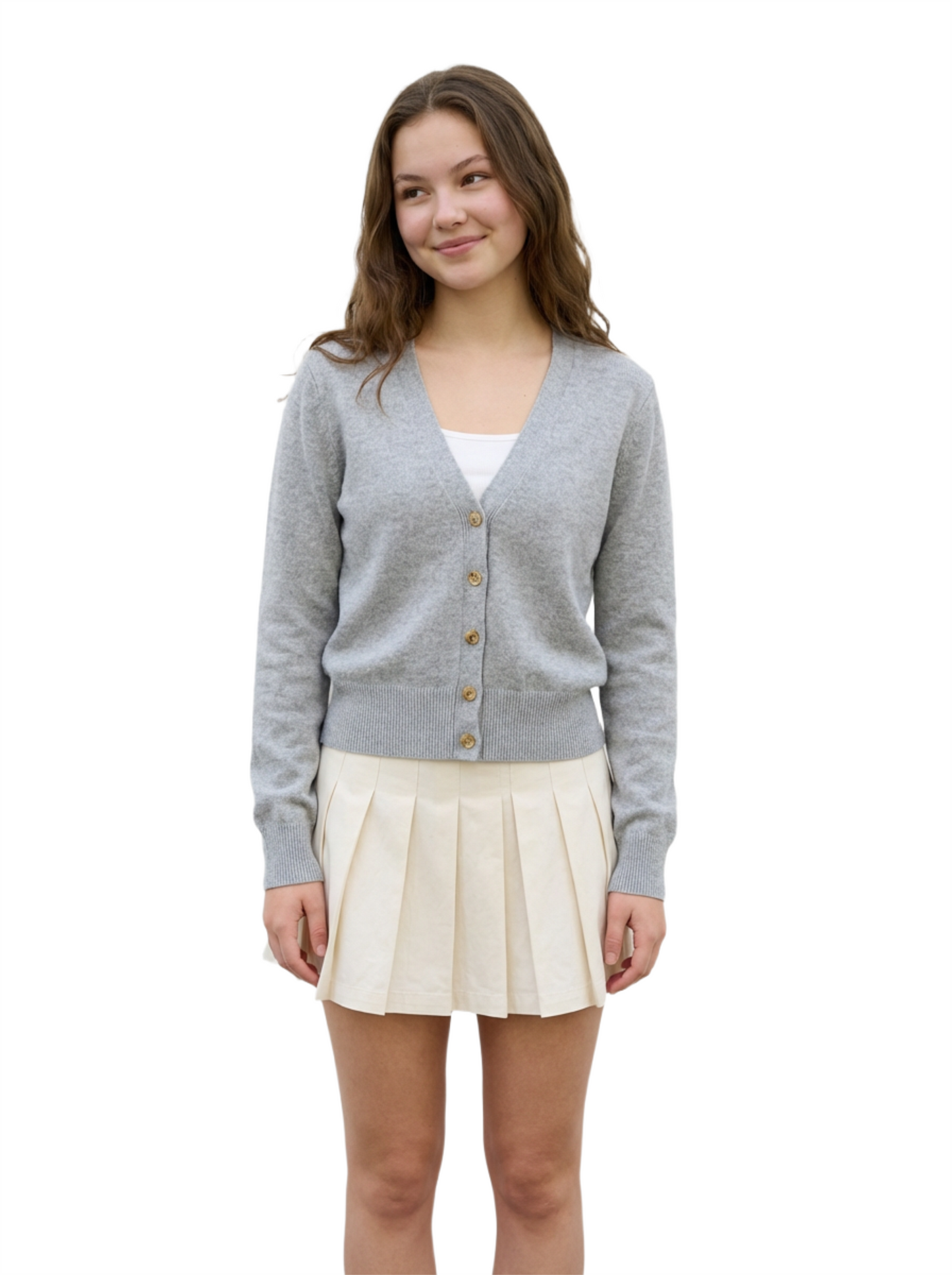 Cream Pleated Tennis Skirt