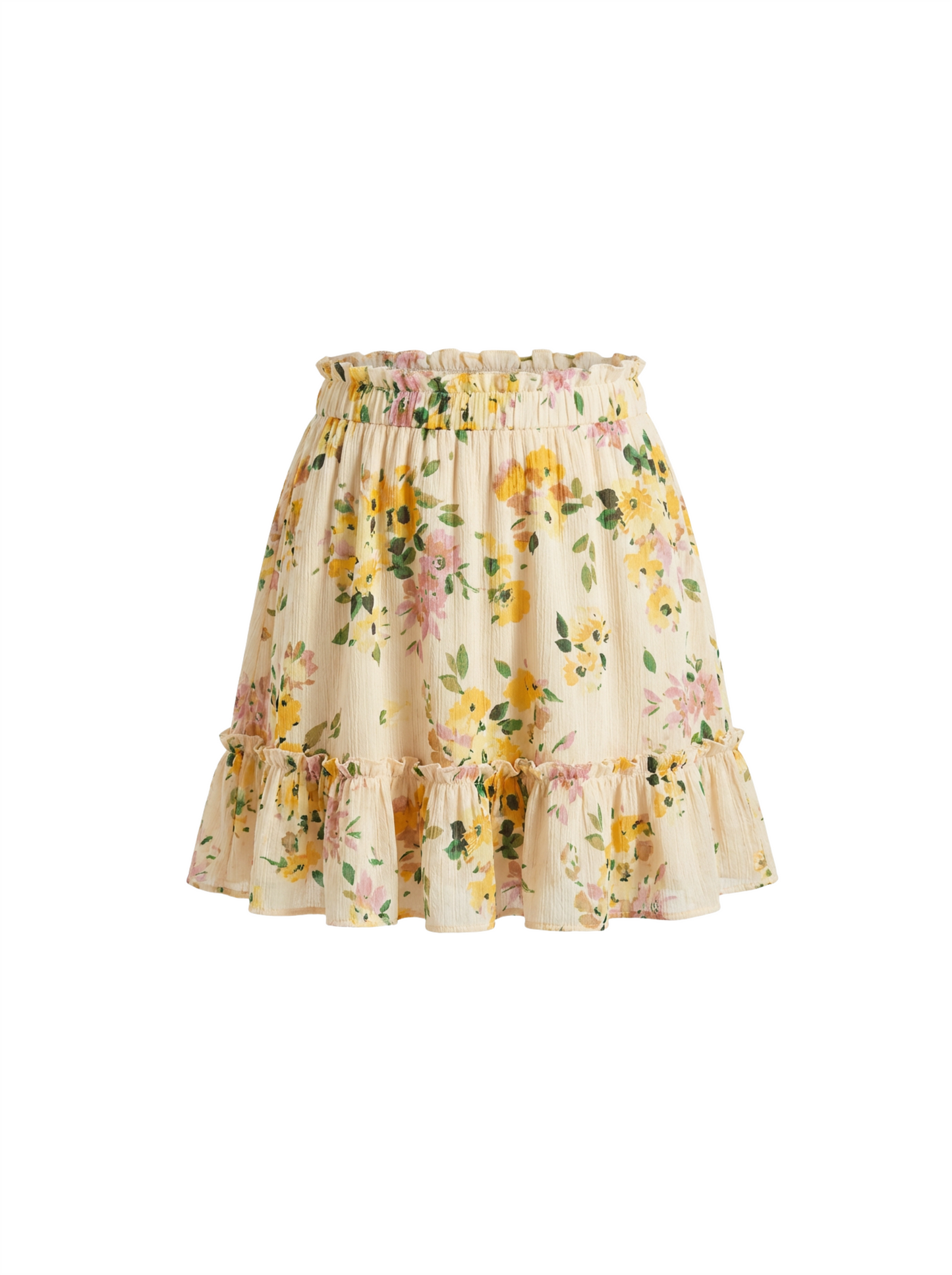 Floral Ruffle A-Line Mini Skirt