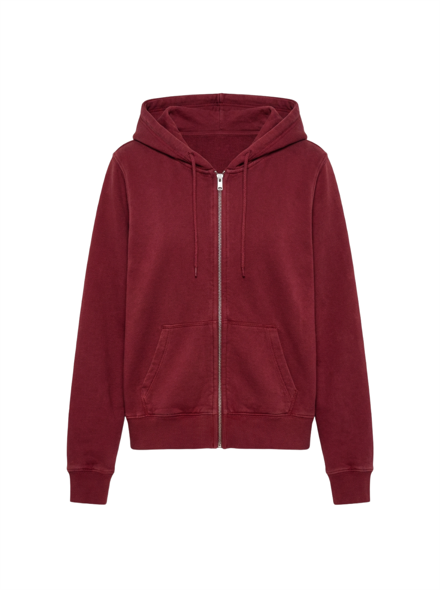 Wine Red Zip Hoodie