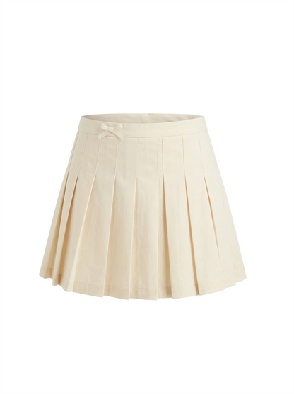 Cream Pleated Tennis Skirt