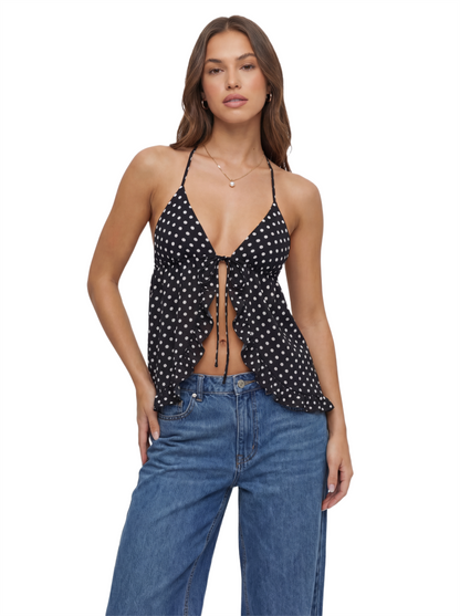 Dotted Ruffle Babydoll Cami