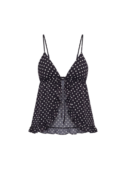 Dotted Ruffle Babydoll Cami