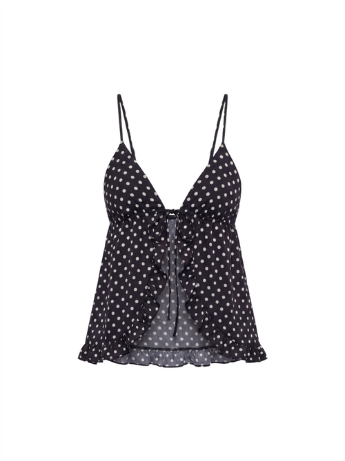 Dotted Ruffle Babydoll Cami