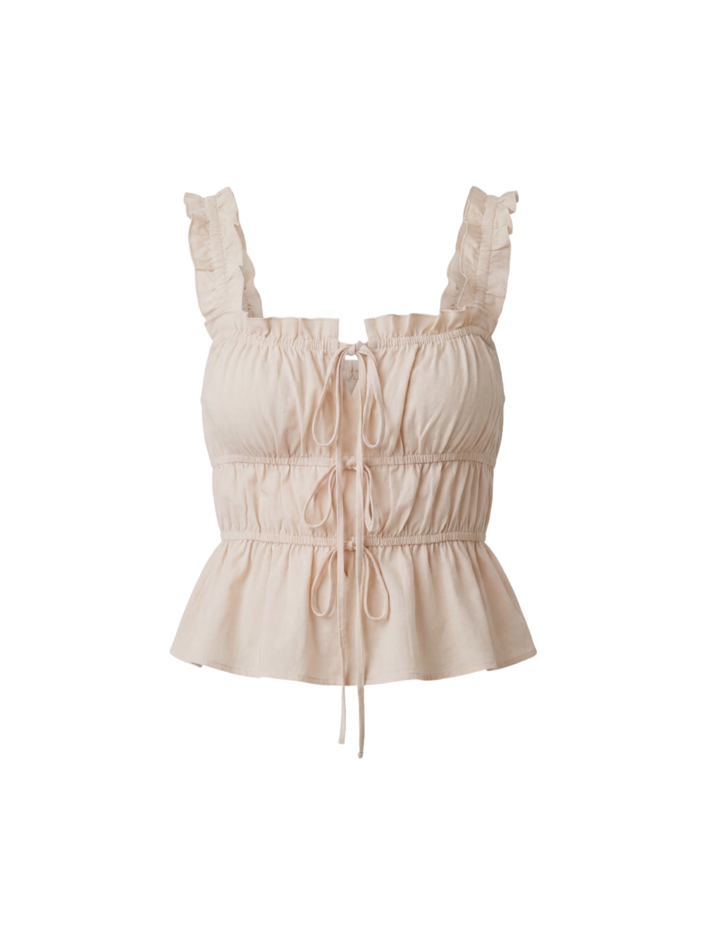 Ruffle Lace-Up Peplum Top