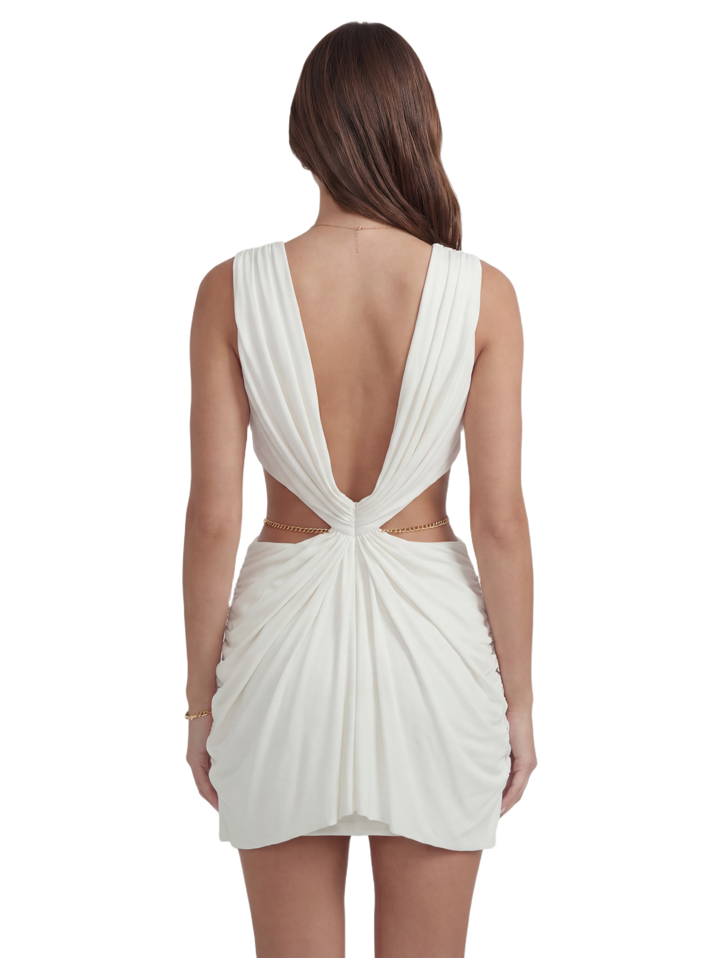 Luxe Draped Cutout Ring Mini Dress